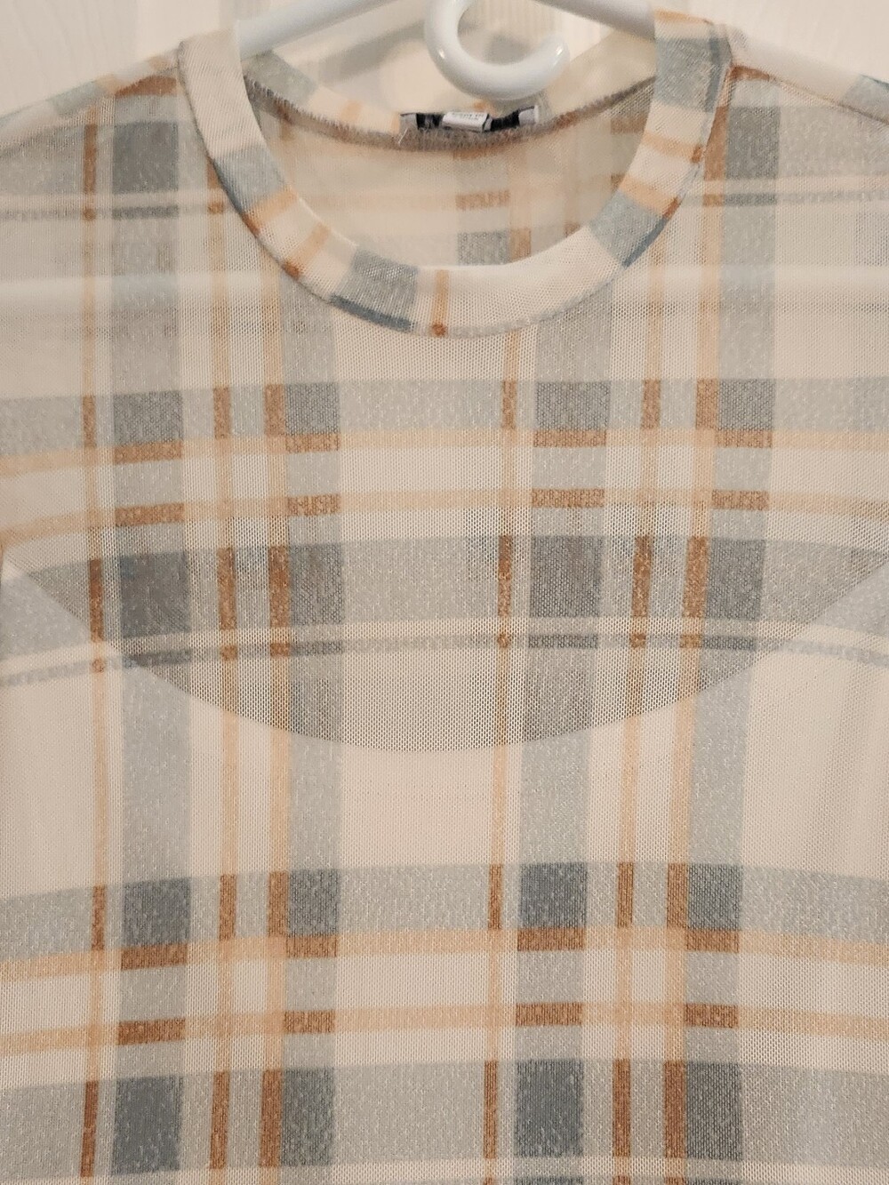 Mix 3 ITEMS fOR $9 Plaid Green and Tan Cream Short Sleeve Dress - Picture 11 of 11